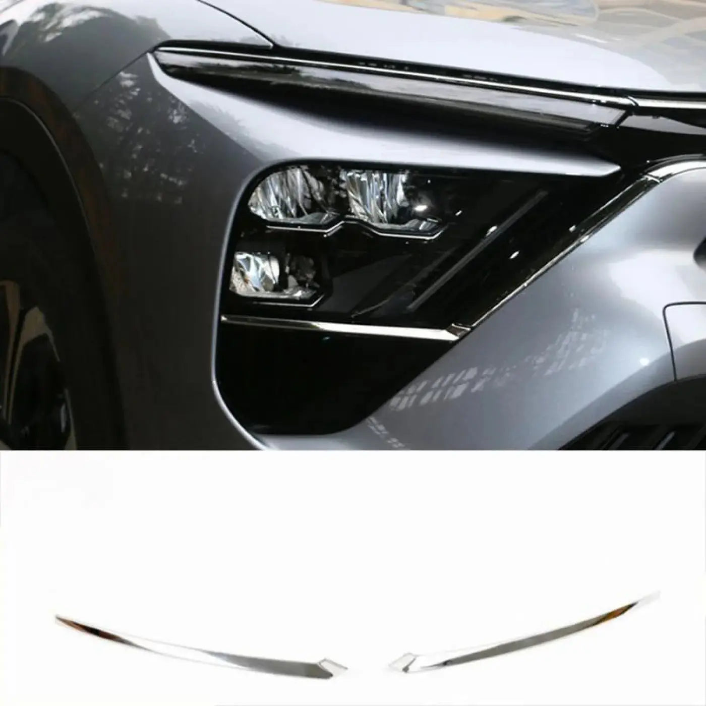 2Pcs Center Grill Fog Light Lamp Trim Decor Strip Citroen C5X 2021-2023