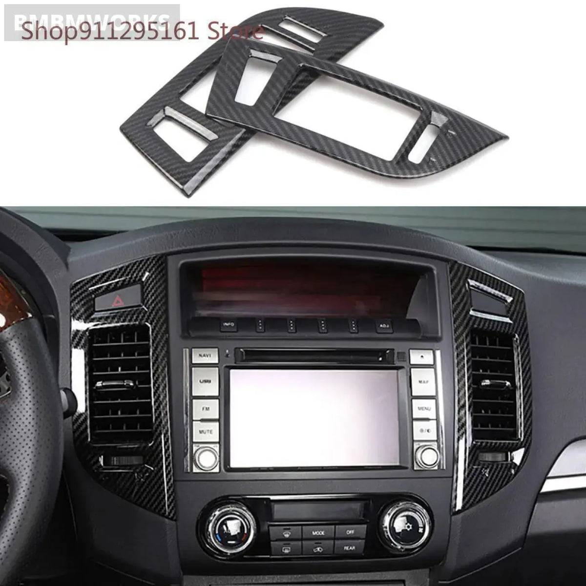 2Pcs Central Control Air Outlet Panel Cover Mitsubishi Pajero V93/V97 2007-2020