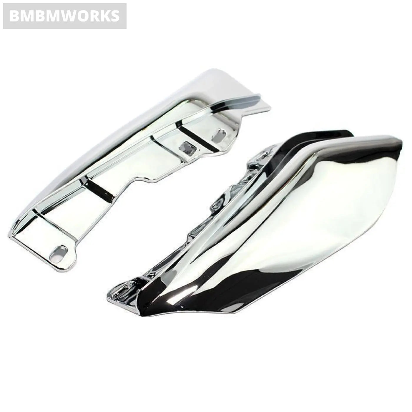 2Pcs Chrome Heat Shield Mid-Frame Air Deflector Trim Harley Touring Street