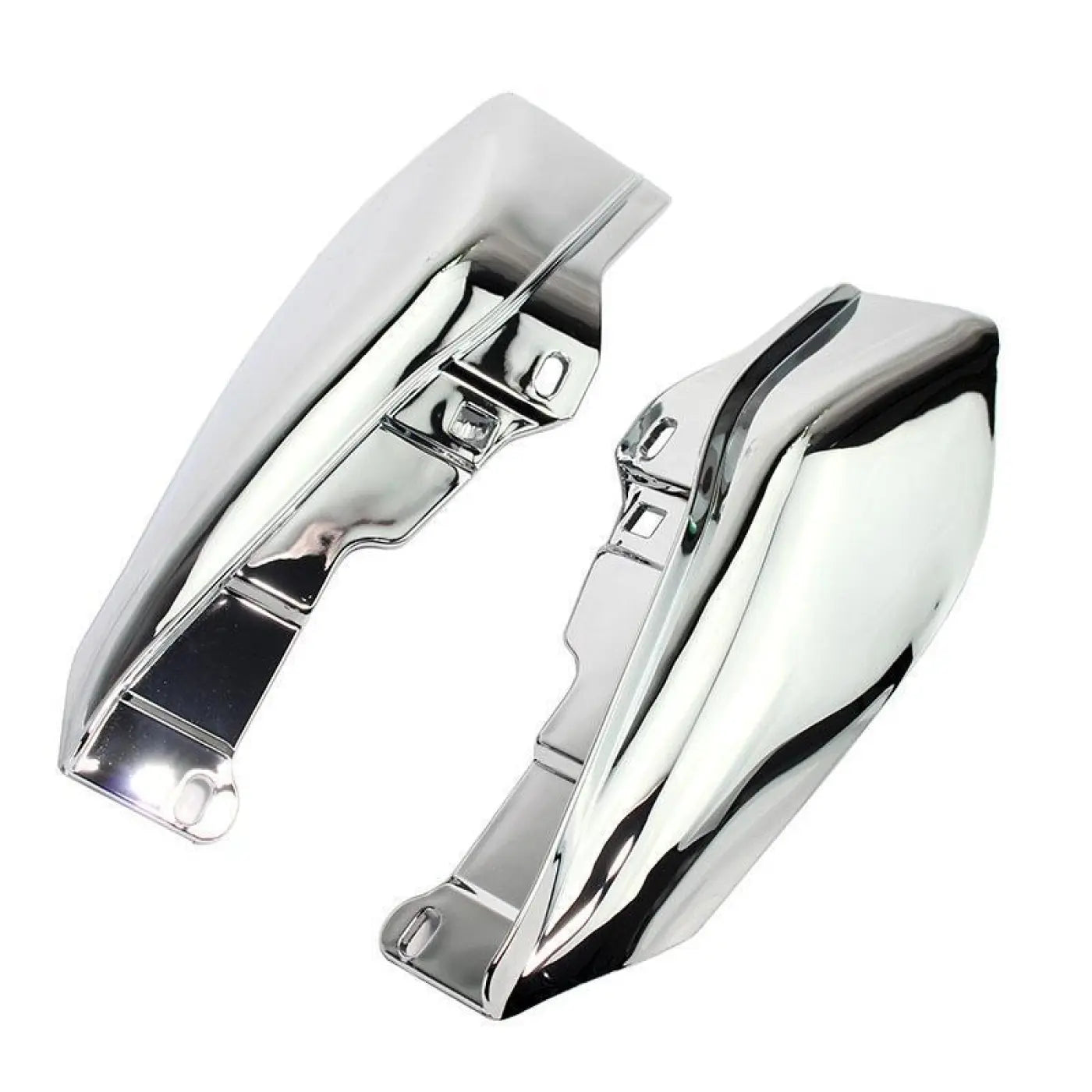 2Pcs Chrome Heat Shield Mid-Frame Air Deflector Trim Harley Touring Street