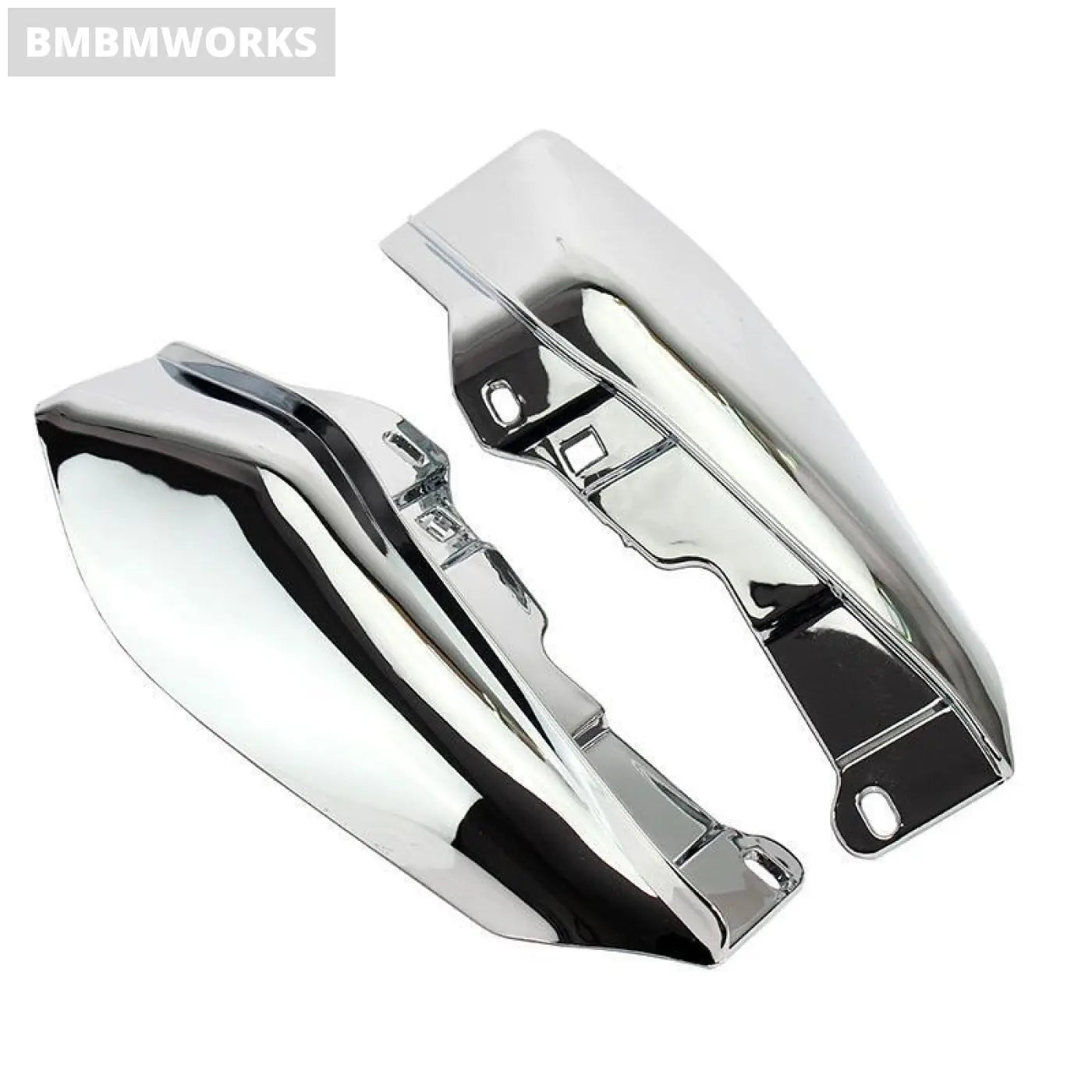 2Pcs Chrome Heat Shield Mid-Frame Air Deflector Trim Harley Touring Street