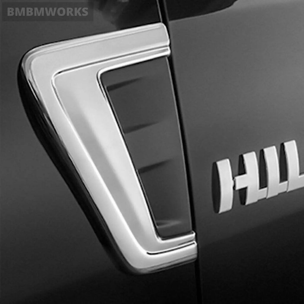 2Pcs Chrome Silver Black Side Light Cover Toyota Hilux Revo 2015-2021 Sr5 M70 M8