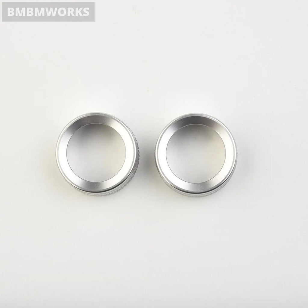 2Pcs Chrome Silver Volume Radio Knob Cover For Porsche 911 Cayenn Macan 718