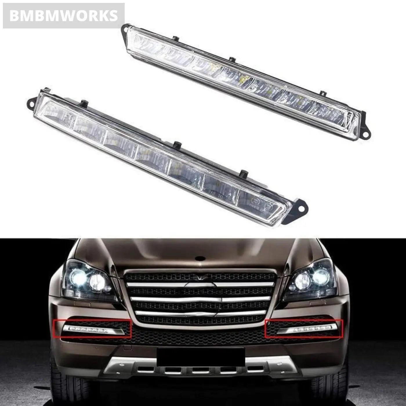 2Pcs Daytime Running Light Mercedes Benz X164 Gl350 Gl450 Gl500 Led Fog Drl A164