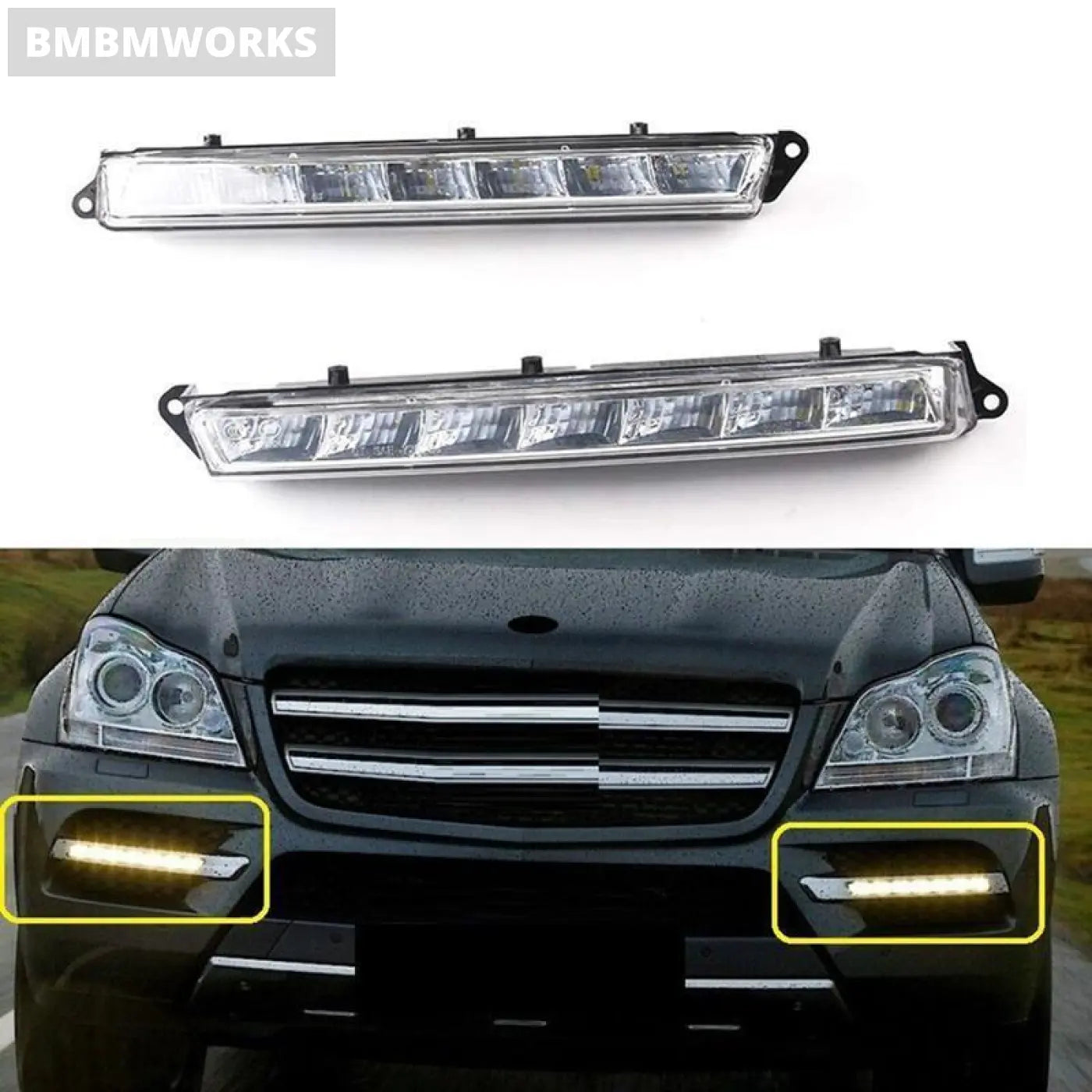 2Pcs Daytime Running Light Mercedes Benz X164 Gl350 Gl450 Gl500 Led Fog Drl A164