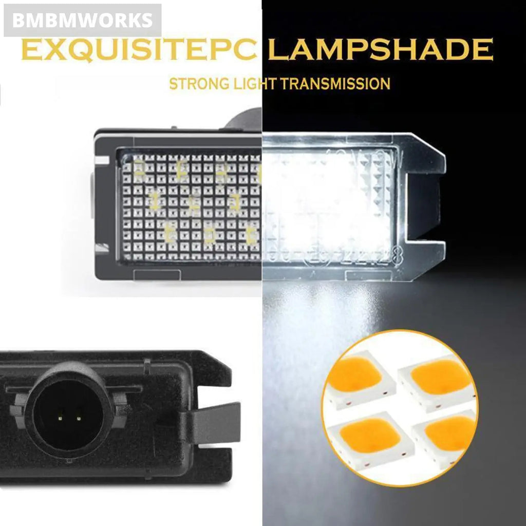 2Pcs Error Free Led License Plate Lights Dodge Viper Fiat 500 Jeep Grandcherokee