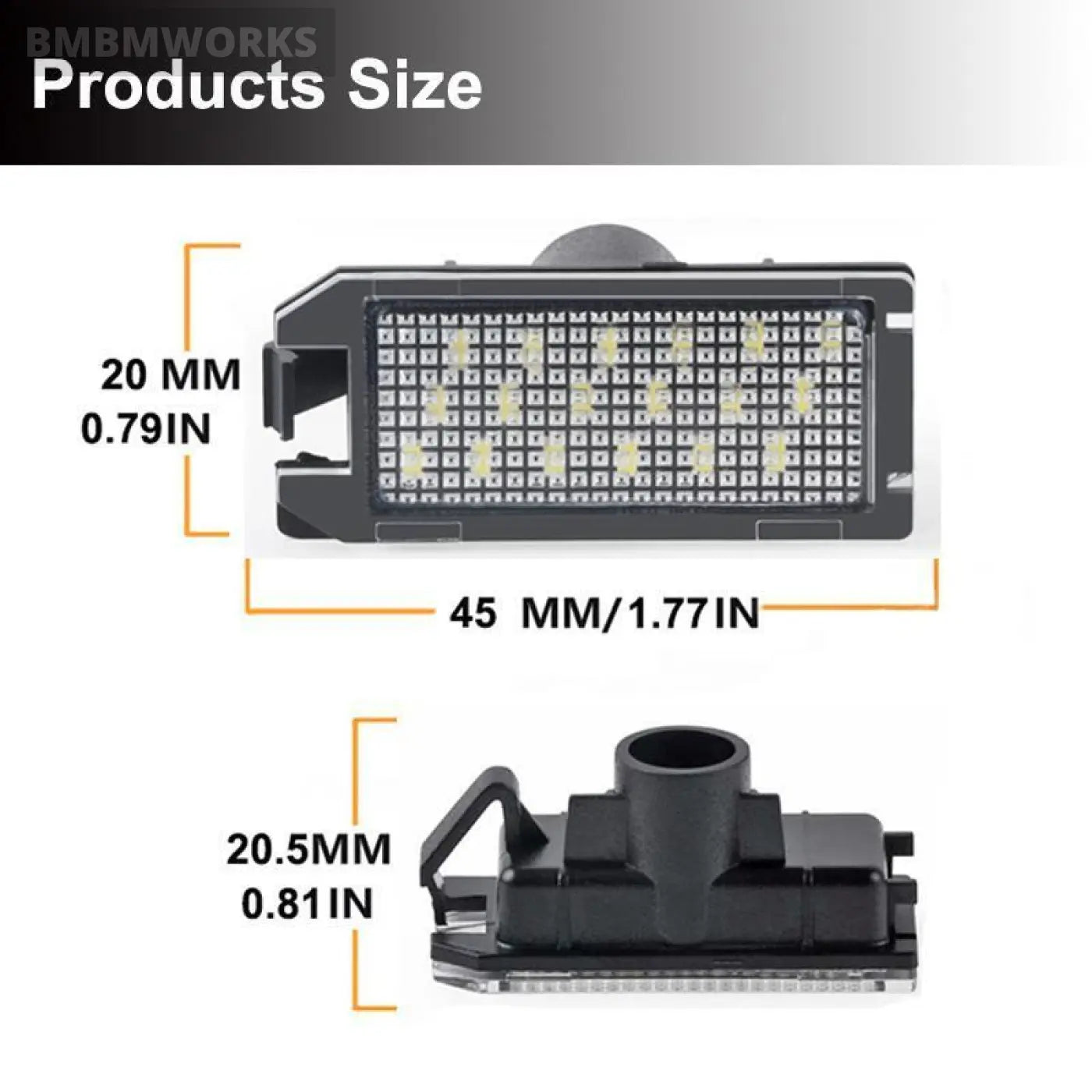 2Pcs Error Free Led License Plate Lights Dodge Viper Fiat 500 Jeep Grandcherokee