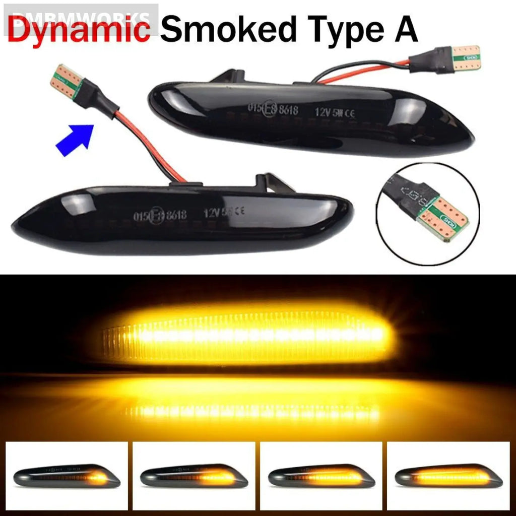 2Pcs For Bmw Led Dynamic Side Turn Signal Light E90 E91 E92 E93 E60 E87 E82 E46