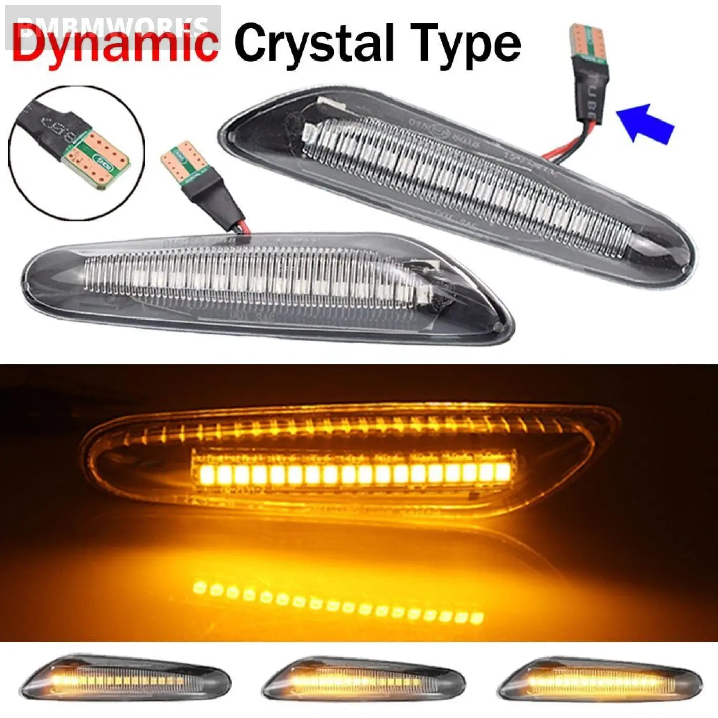 2Pcs For Bmw Led Dynamic Side Turn Signal Light E90 E91 E92 E93 E60 E87 E82 E46