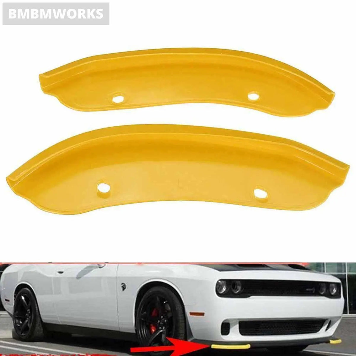 2Pcs Front Bumper Lip Splitter Spoiler Guard Dodge Challenger Srt Hellcat Coupe