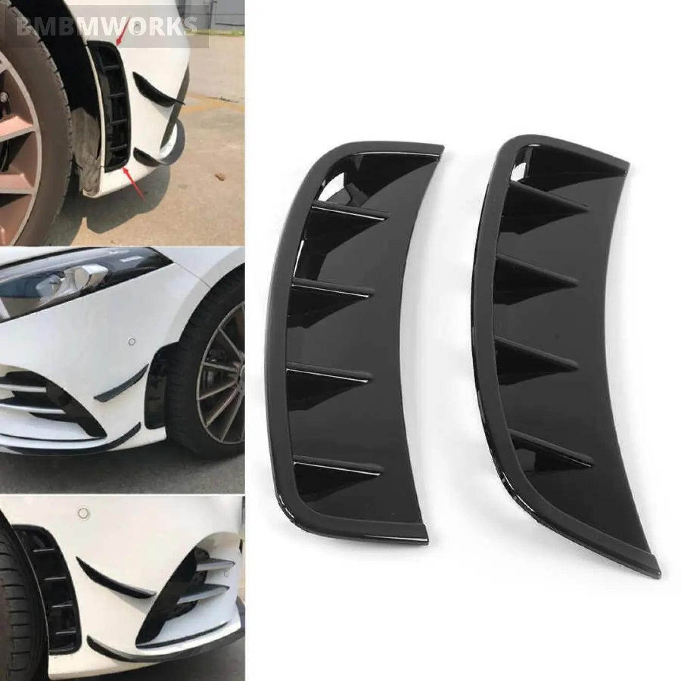 2Pcs Front Bumper Side Trim Spoiler Mercedes‑Benz A‑Class Hatchback Sedan W177