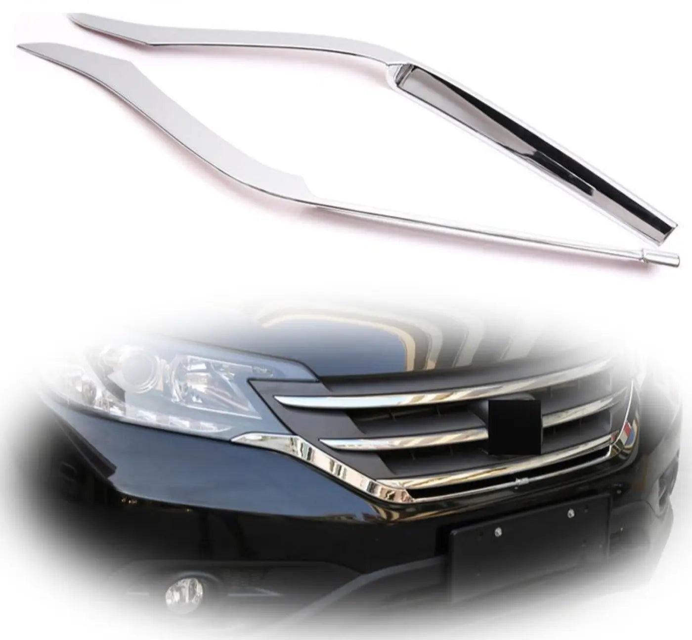 2Pcs Front Center Grille Grill Strip Cover Molding Trim Honda Crv Cr-V 2012-2014