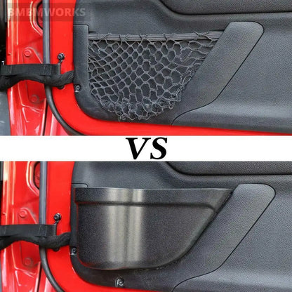 2Pcs Front Door Net Pocket Storage Box Organizer Jeep Wrangler Jk 2011-2017