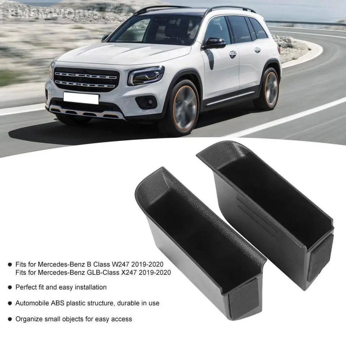 2Pcs Front Door Storage Box Organizer Container Mercedes-Benz B Class W247/Glb C