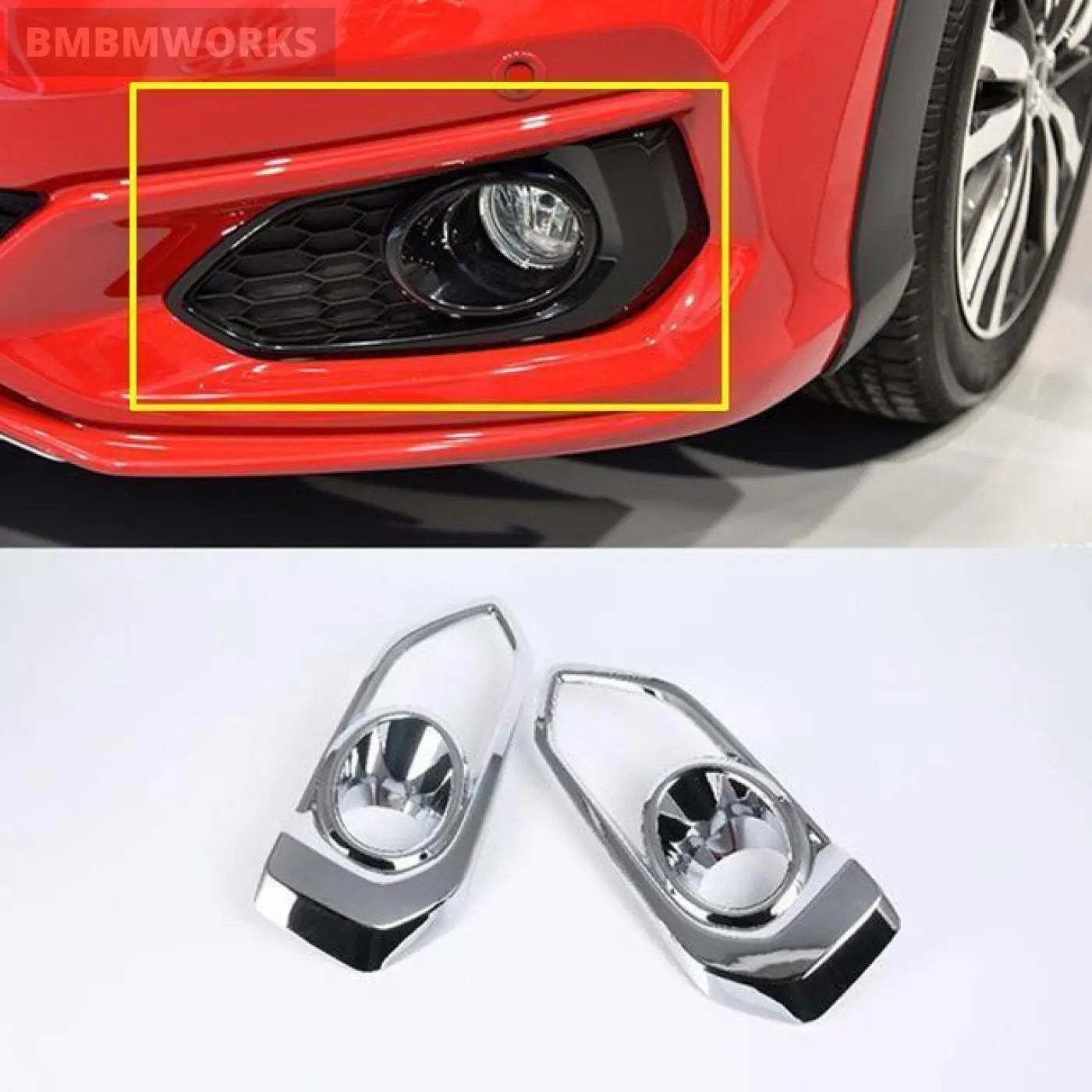 2Pcs Front Fog Lamp Decoration Frame Cover Trim Honda Fit Jazz 2017-2018