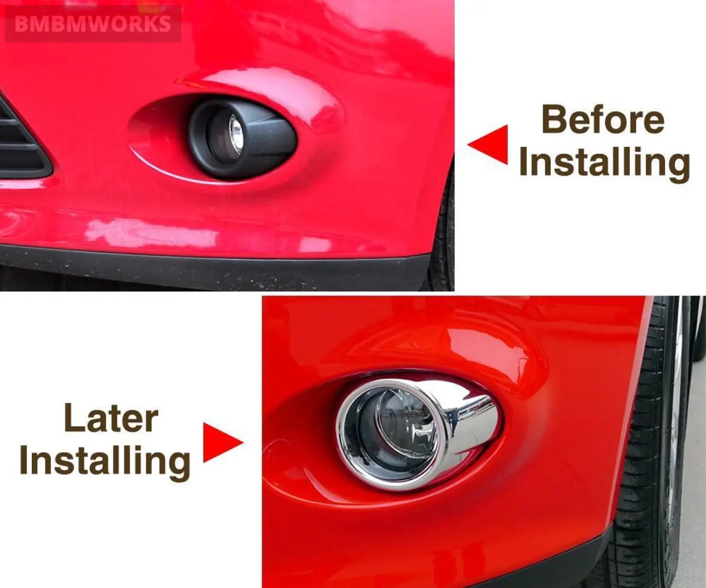 2Pcs Front Fog Light Cover Ring Ford Focus 3 Mk3 2012 2013