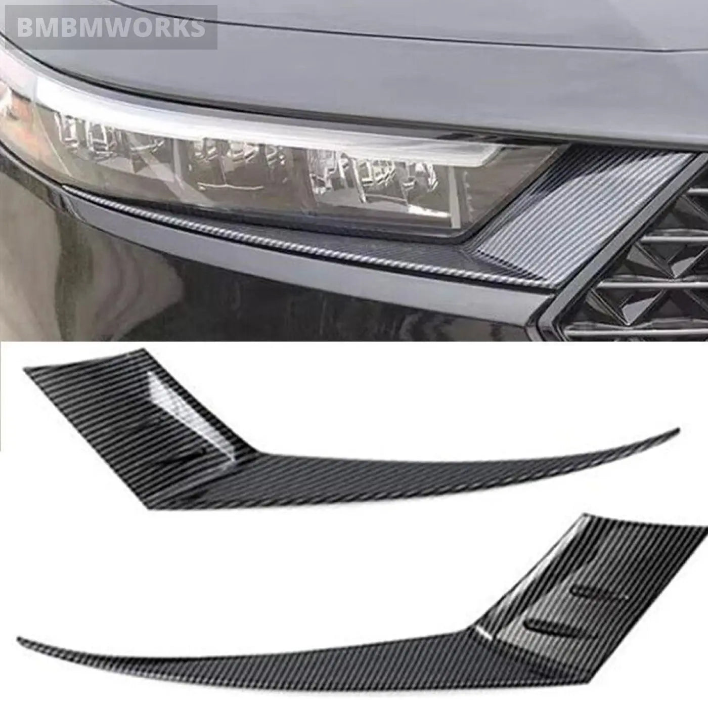 2Pcs Front Headlight Eyebrow Cover Trim Honda Accord 2023 2024 11Th Gen