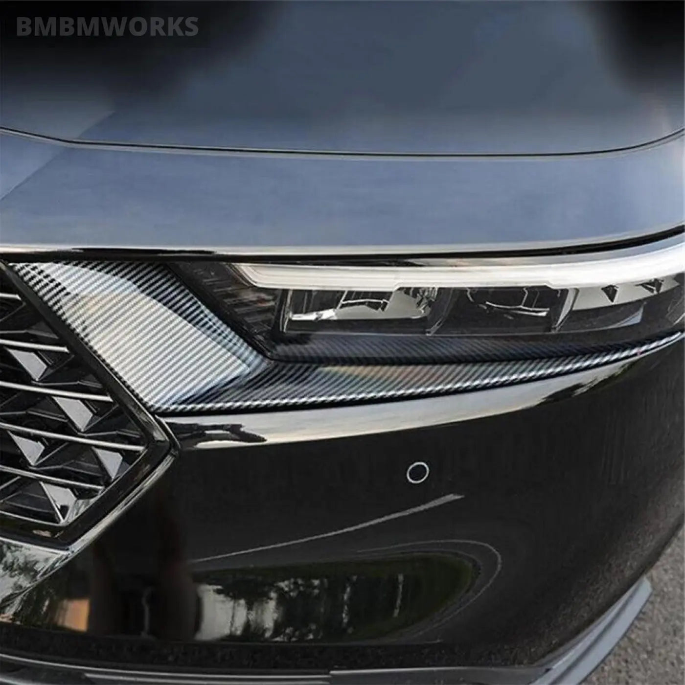 2Pcs Front Headlight Eyebrow Cover Trim Honda Accord 2023 2024 11Th Gen
