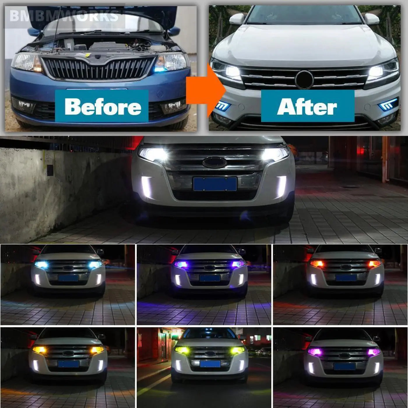 2Pcs Front Led Parking Clearance Lamp Light For Vw Volkswagen Amarok 2010 - 2019