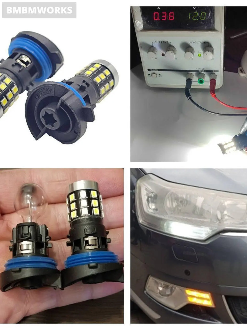 2Pcs Hp24W Led Bulb No Error Bulbs Citroen C5 Daytime Running Lights Lamp