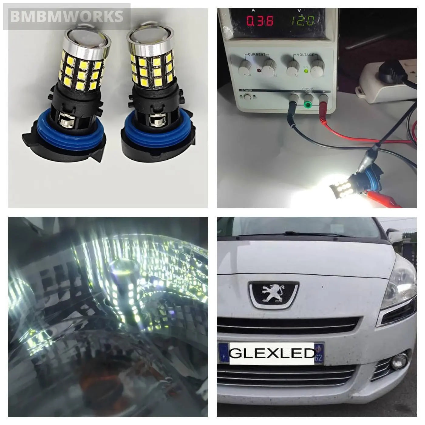 2Pcs Hp24W Led Bulb No Error Bulbs Citroen C5 Daytime Running Lights Lamp