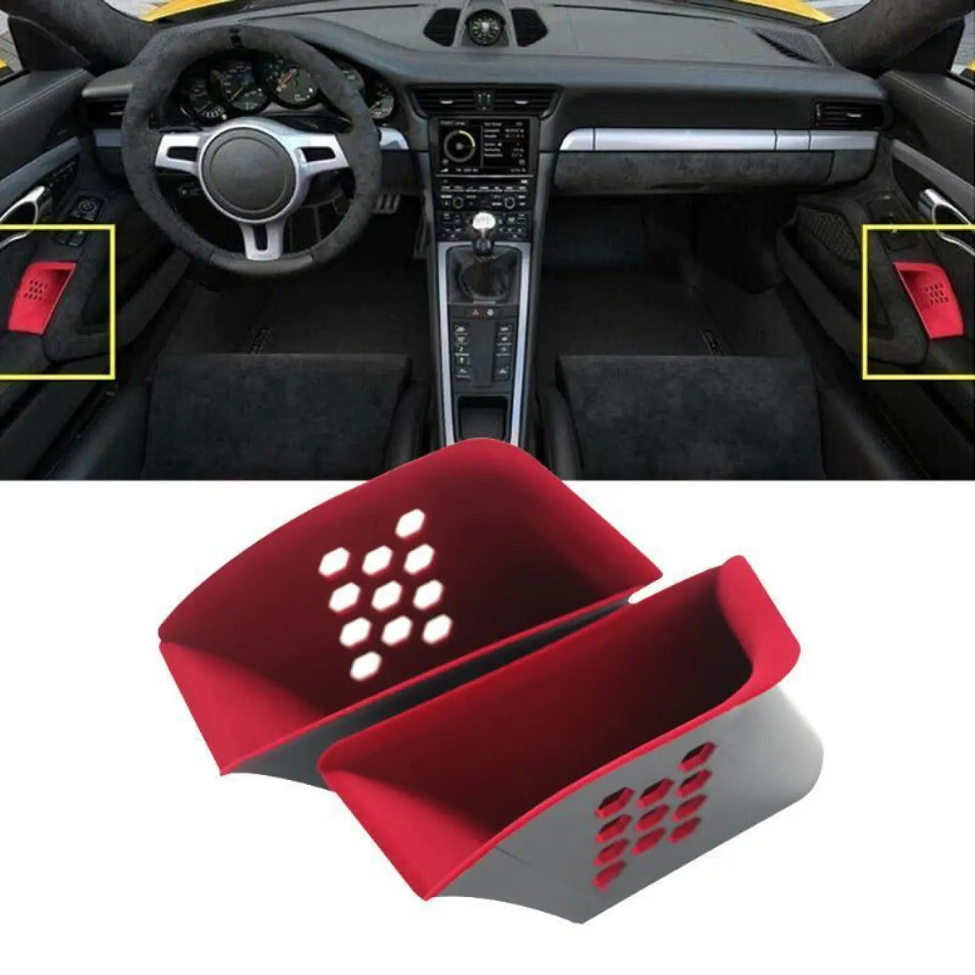 2Pcs Interior Door Armrest Storage Box Organizer Porsche 911 Boxster Cayman