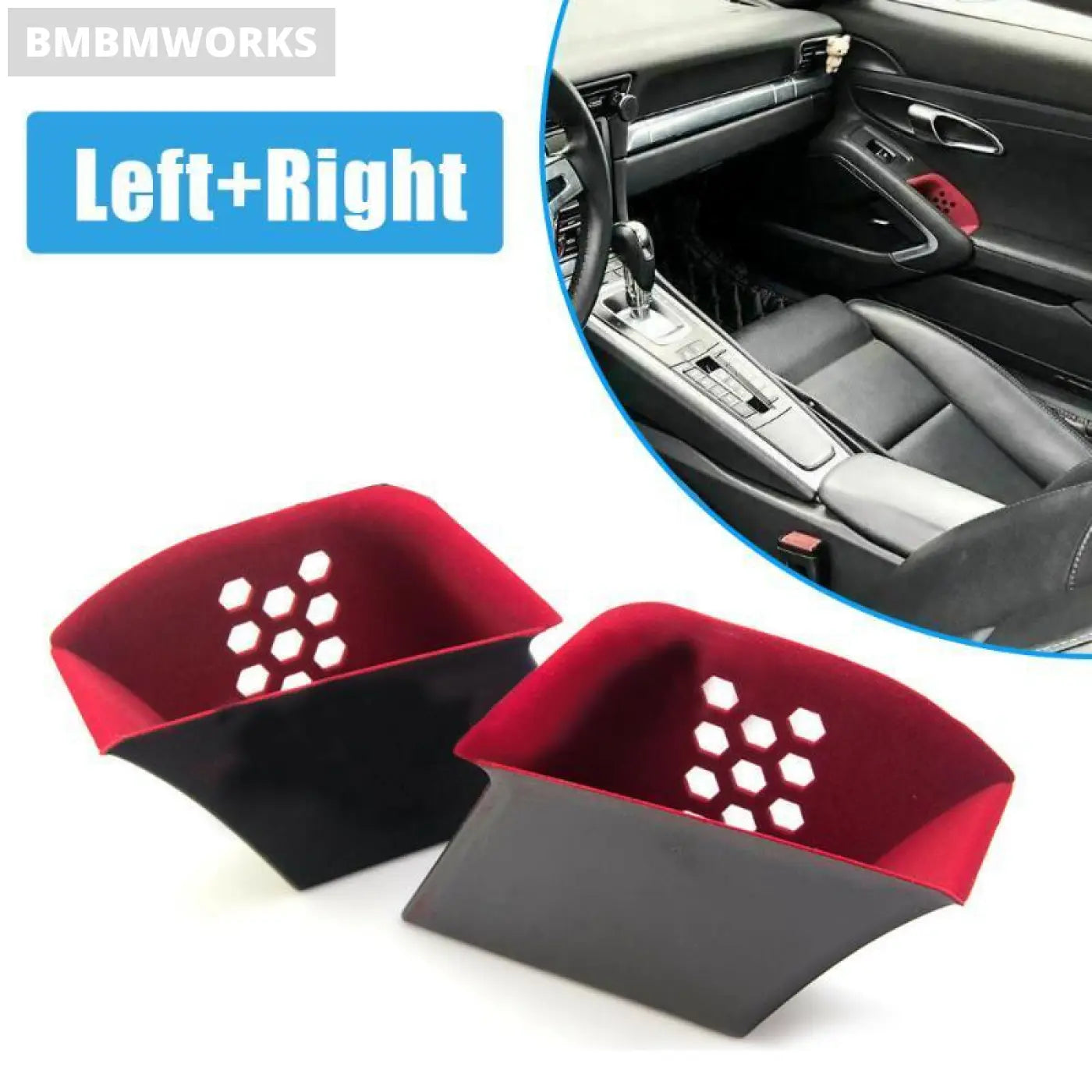 2Pcs Interior Door Armrest Storage Box Organizer Porsche 911 Boxster Cayman