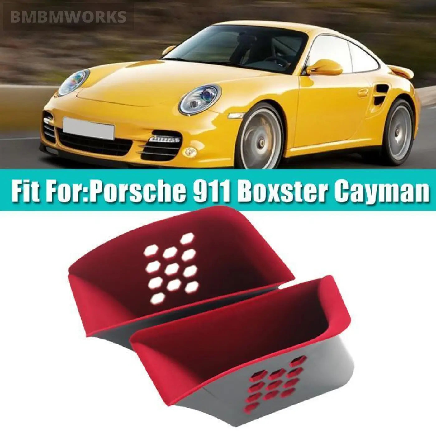 2Pcs Interior Door Armrest Storage Box Organizer Porsche 911 Boxster Cayman