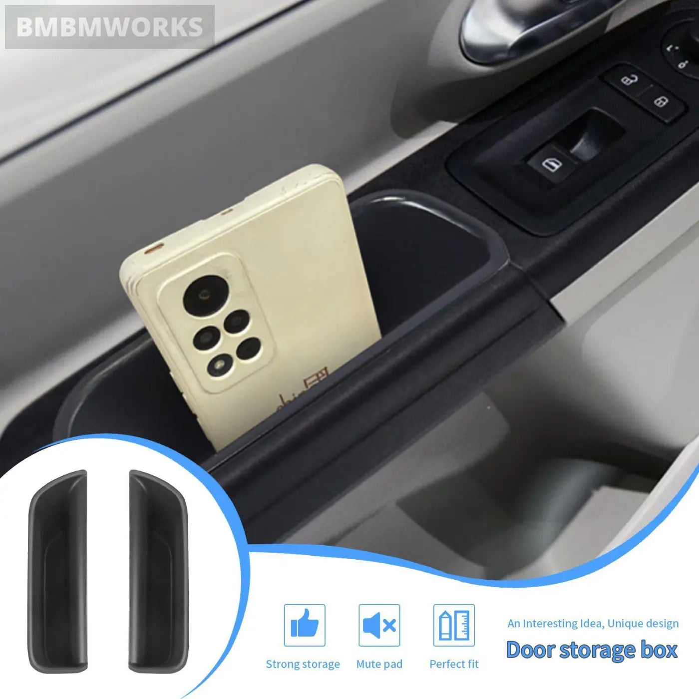 2Pcs Interior Front Door Side Storage Skoda Citigo 2013-2019 Vw Up Seat Mii