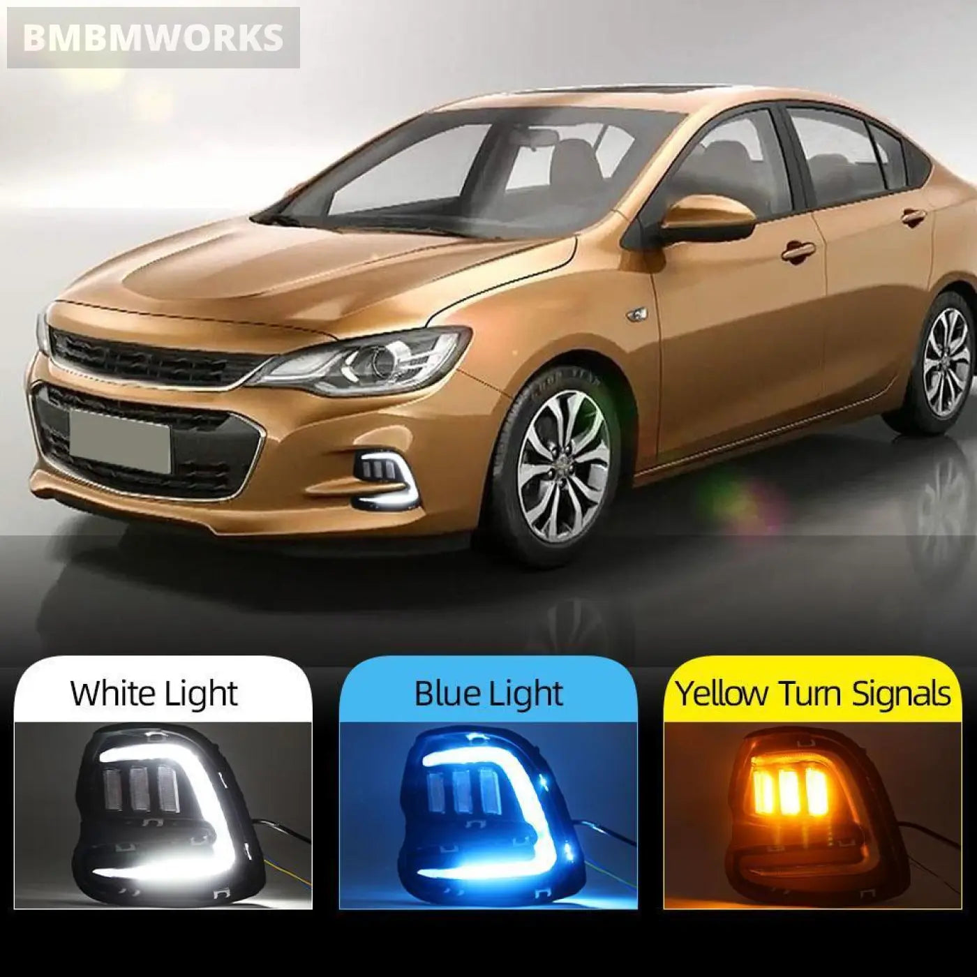 2Pcs Led Daytime Running Lights Turn Signal Fog Lamp Chevrolet Cavalier 2016-19