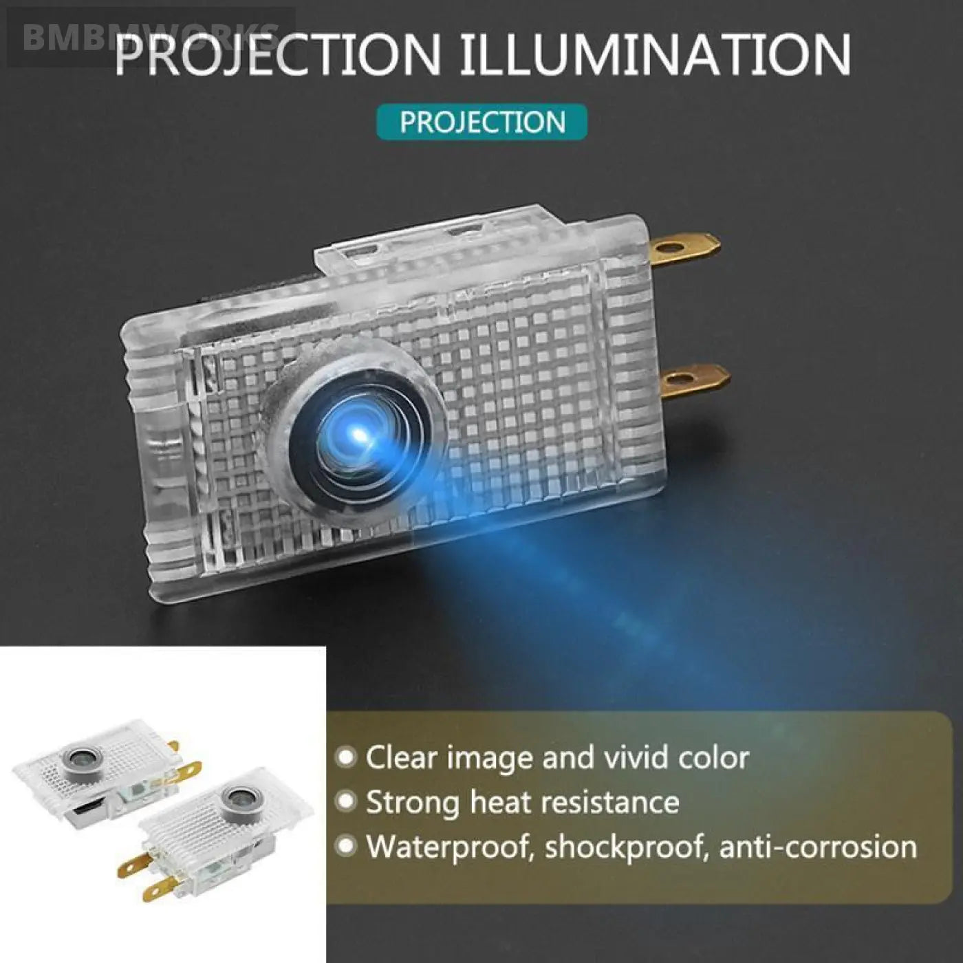 2Pcs Led Ghost Shadow Welcome Door Lights Saab 93 9-3 2003 - 2009