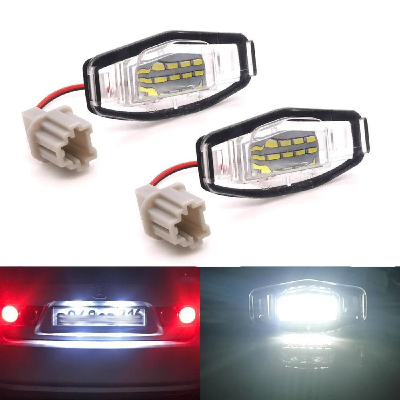 2Pcs Led License Plate Light Acura Mdx Rl Tl Tsx Rdx Ilx 2001-2018 Honda Civic 7
