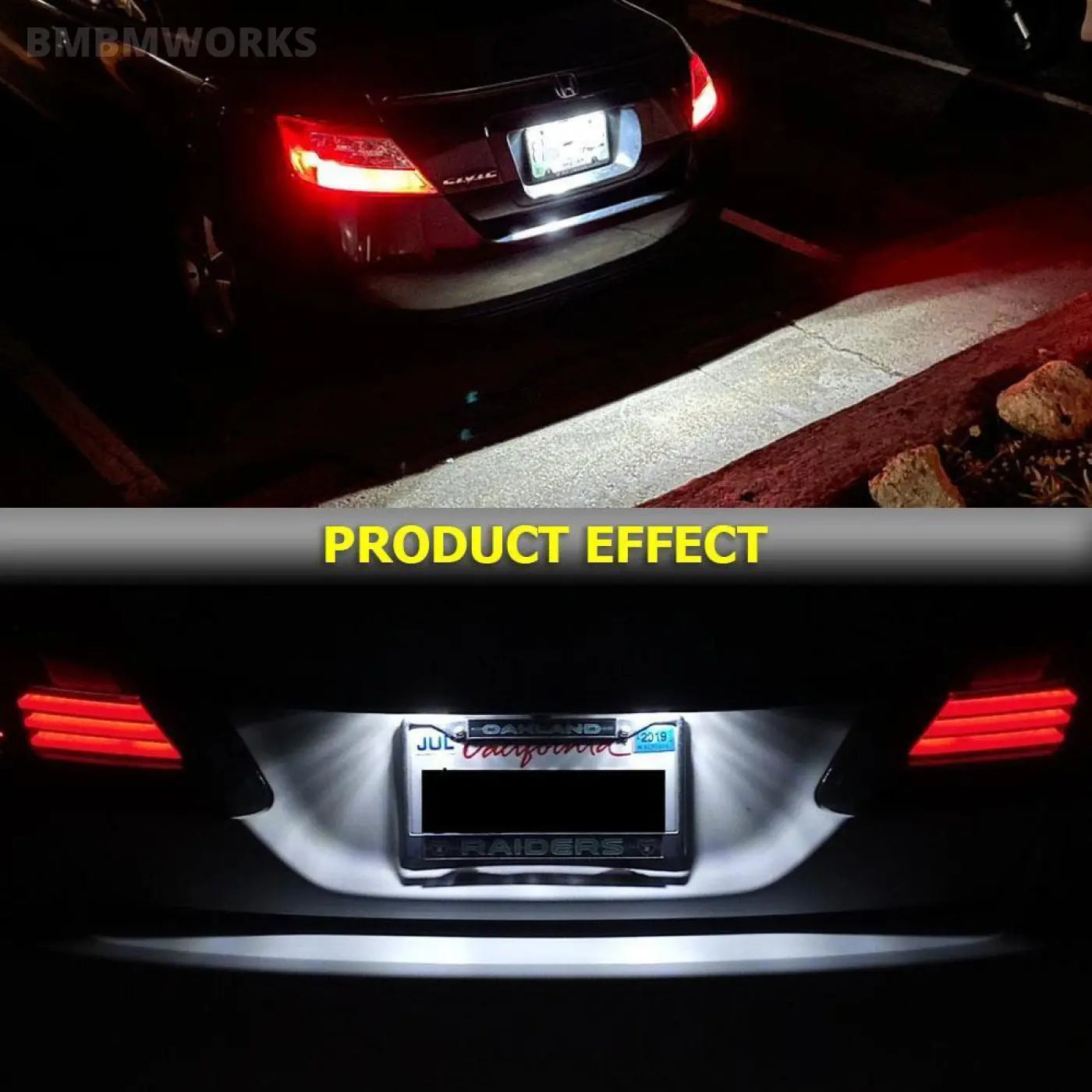 2Pcs Led License Plate Light Acura Mdx Rl Tl Tsx Rdx Ilx 2001-2018 Honda Civic 7