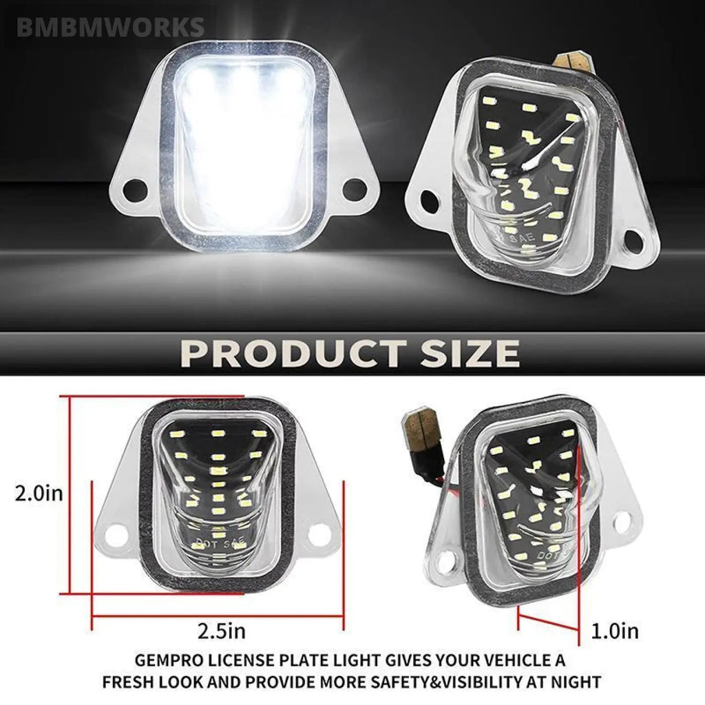 2Pcs Led License Plate Light Cadillac Suburban 1500 2500 Chevrolet Tahoe Gmc7-14