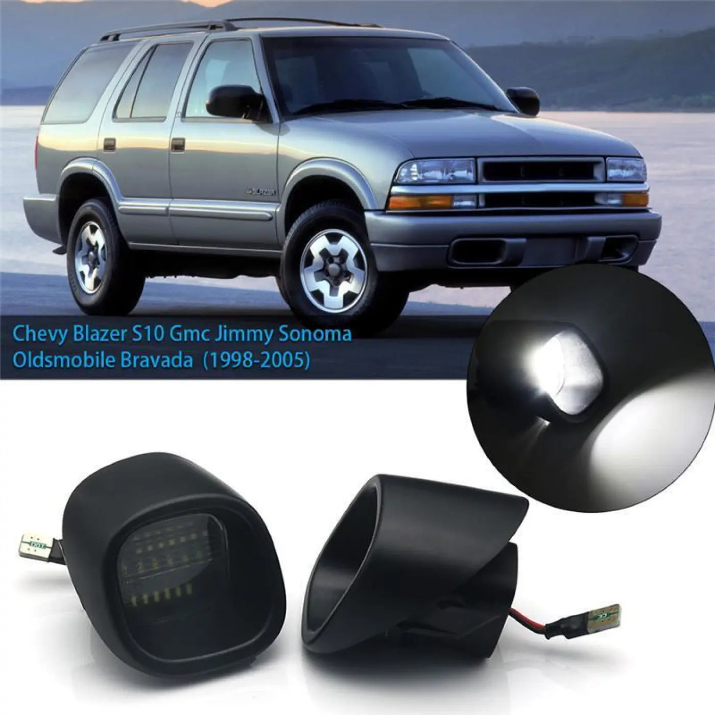 2Pcs Led License Plate Light Tag Lamp Gmc Jimmy Sonoma Oldsmobile Bravada Chevy