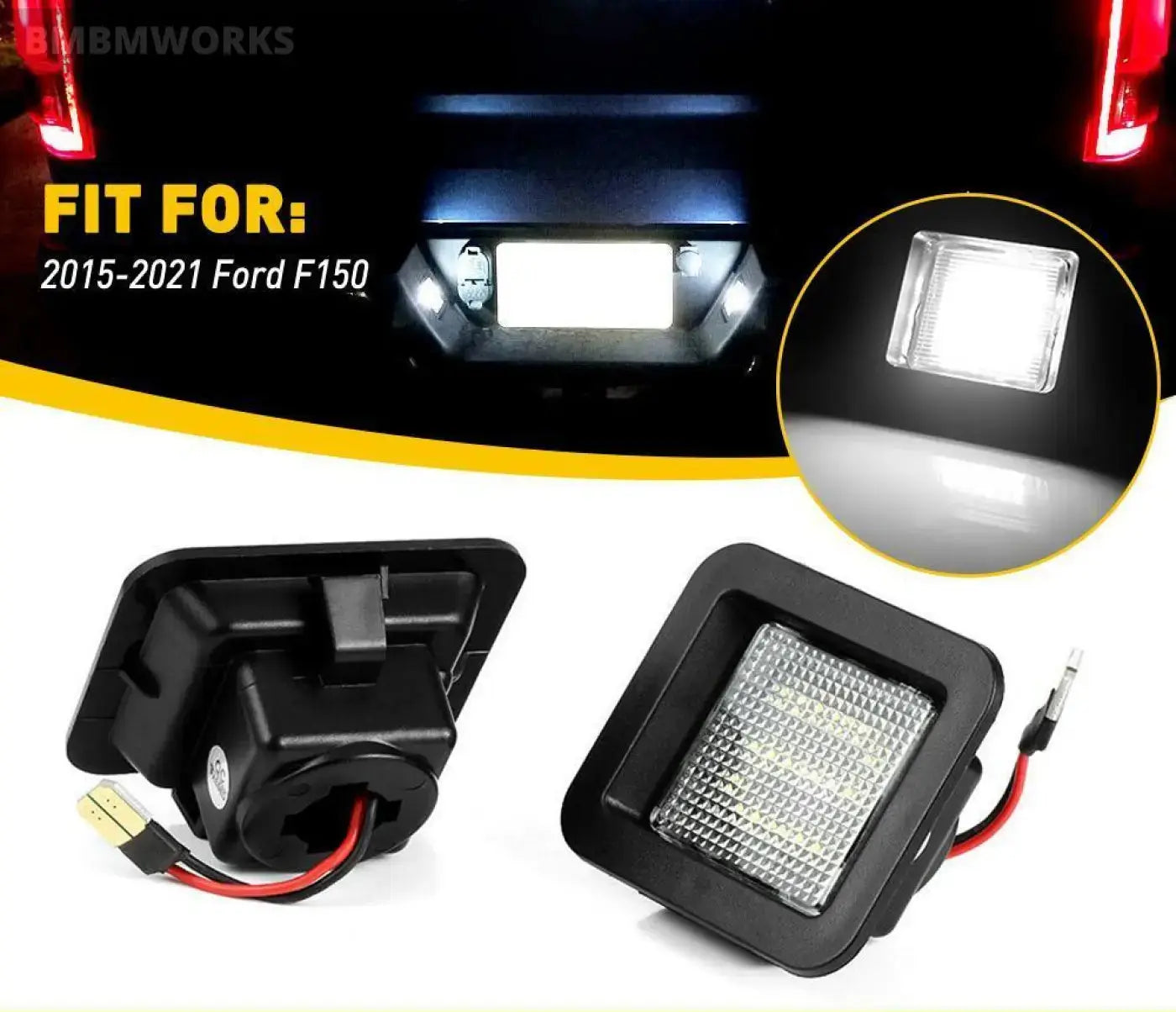 2Pcs Led Number Plate Lights Ford Ranger F150 Xl Xlt Ssv Raptor 2015 2016 2017