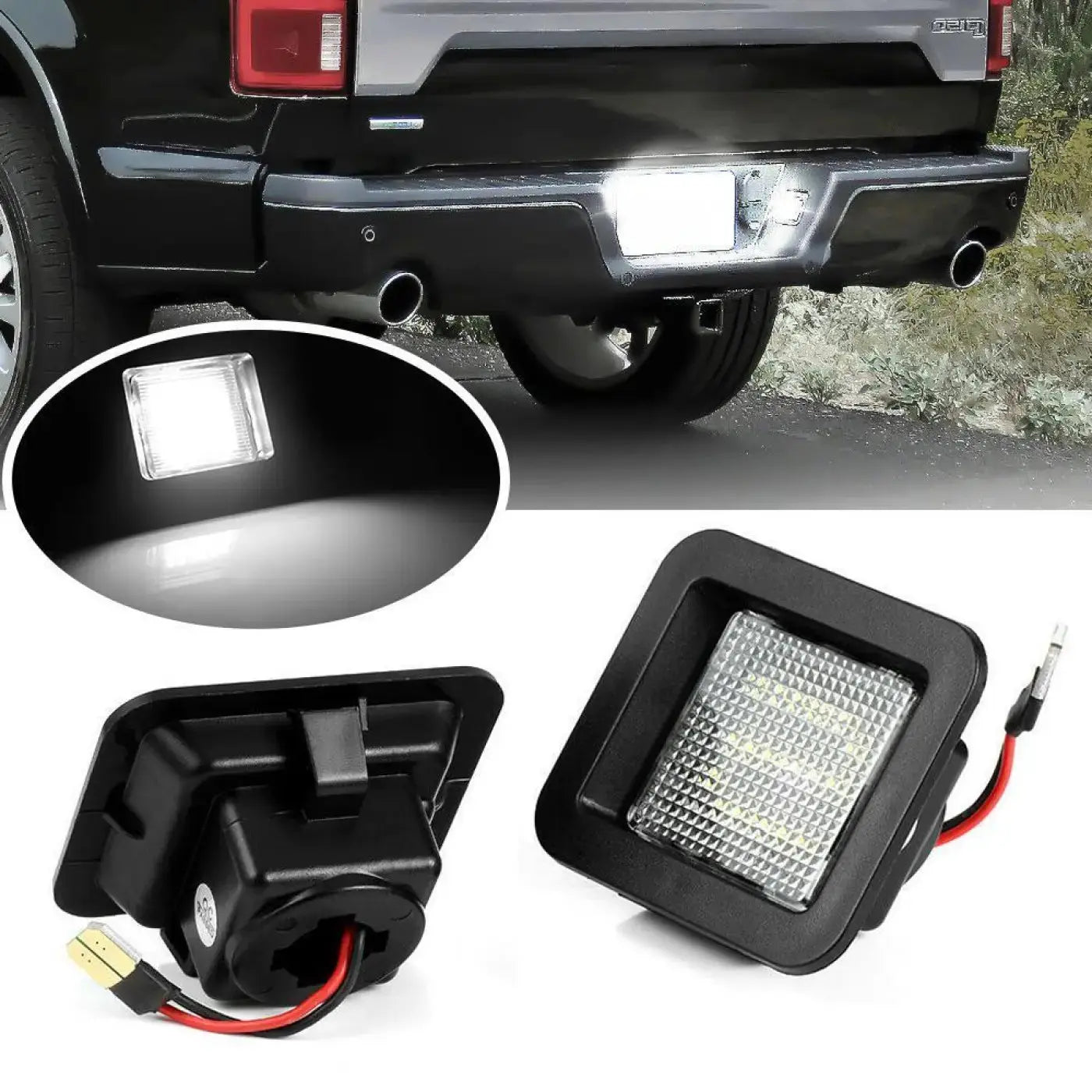 2Pcs Led Number Plate Lights Ford Ranger F150 Xl Xlt Ssv Raptor 2015 2016 2017