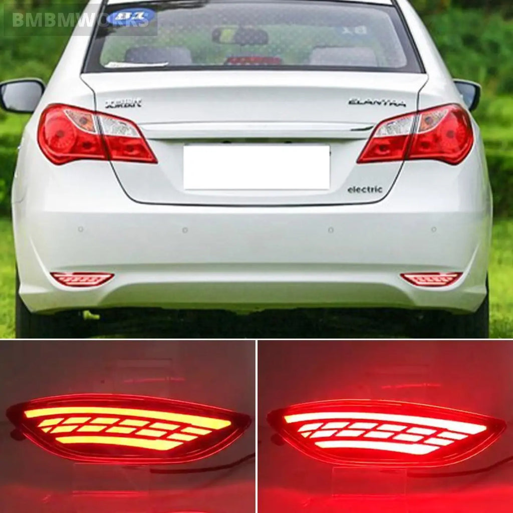 2Pcs Led Rear Bumper Light Hyundai Accent Verna Brio Solaris 2008-2015