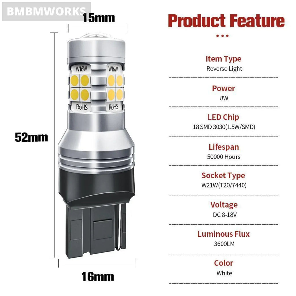 2Pcs Led Reverse Light Lamp Mitsubishi Galant Grandis Lancer Outlander Pajero