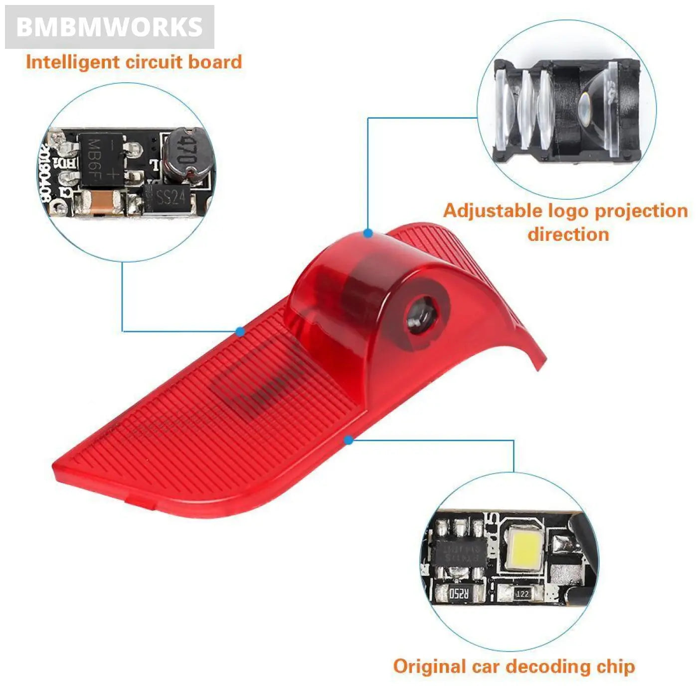 2Pcs Led Welcome Light Lamps Chevrolet Epica 2007 2008 2009 2010 2011 2012 2013