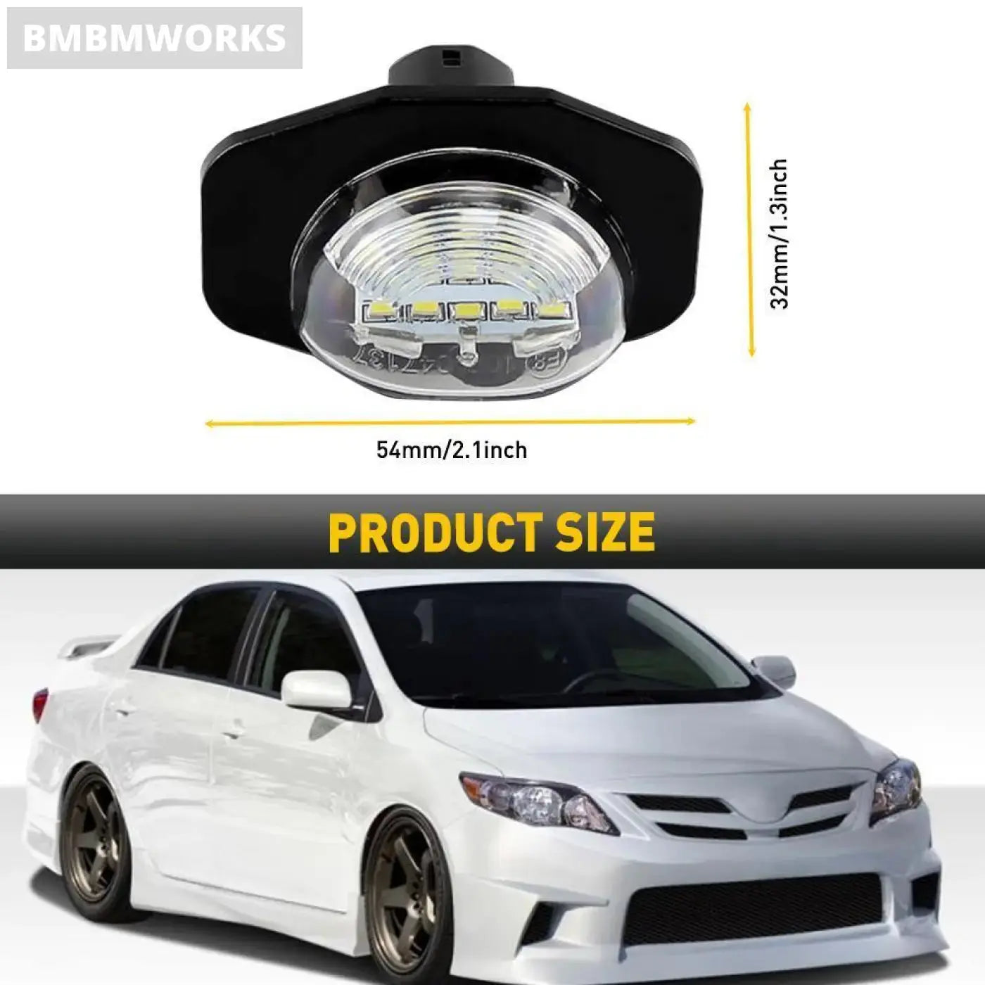 2Pcs License Plate Light Lamp Canbus Scion Xb Xd Toyota Sienna Corolla 2008-20