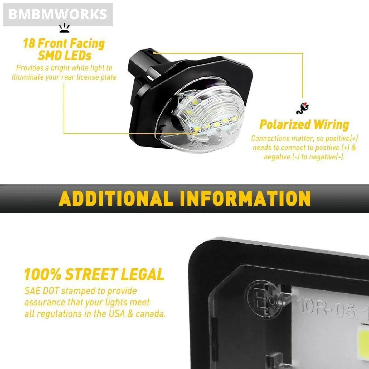 2Pcs License Plate Light Lamp Canbus Scion Xb Xd Toyota Sienna Corolla 2008-20