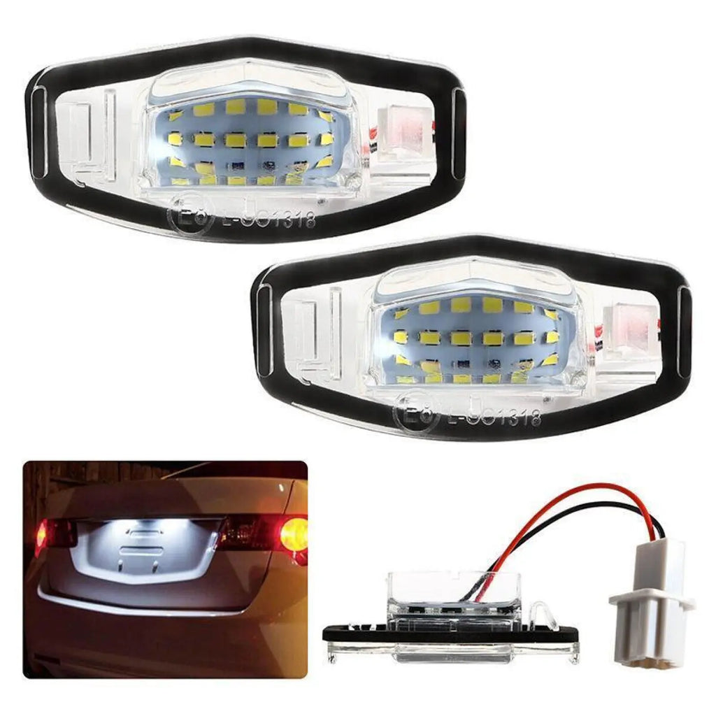 2Pcs License Plate Light Led Acura Mdx Rl Tl Tsx Rdx Ilx Honda Civic Accord
