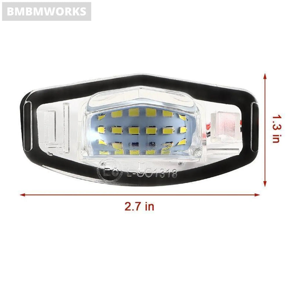 2Pcs License Plate Light Led Acura Mdx Rl Tl Tsx Rdx Ilx Honda Civic Accord