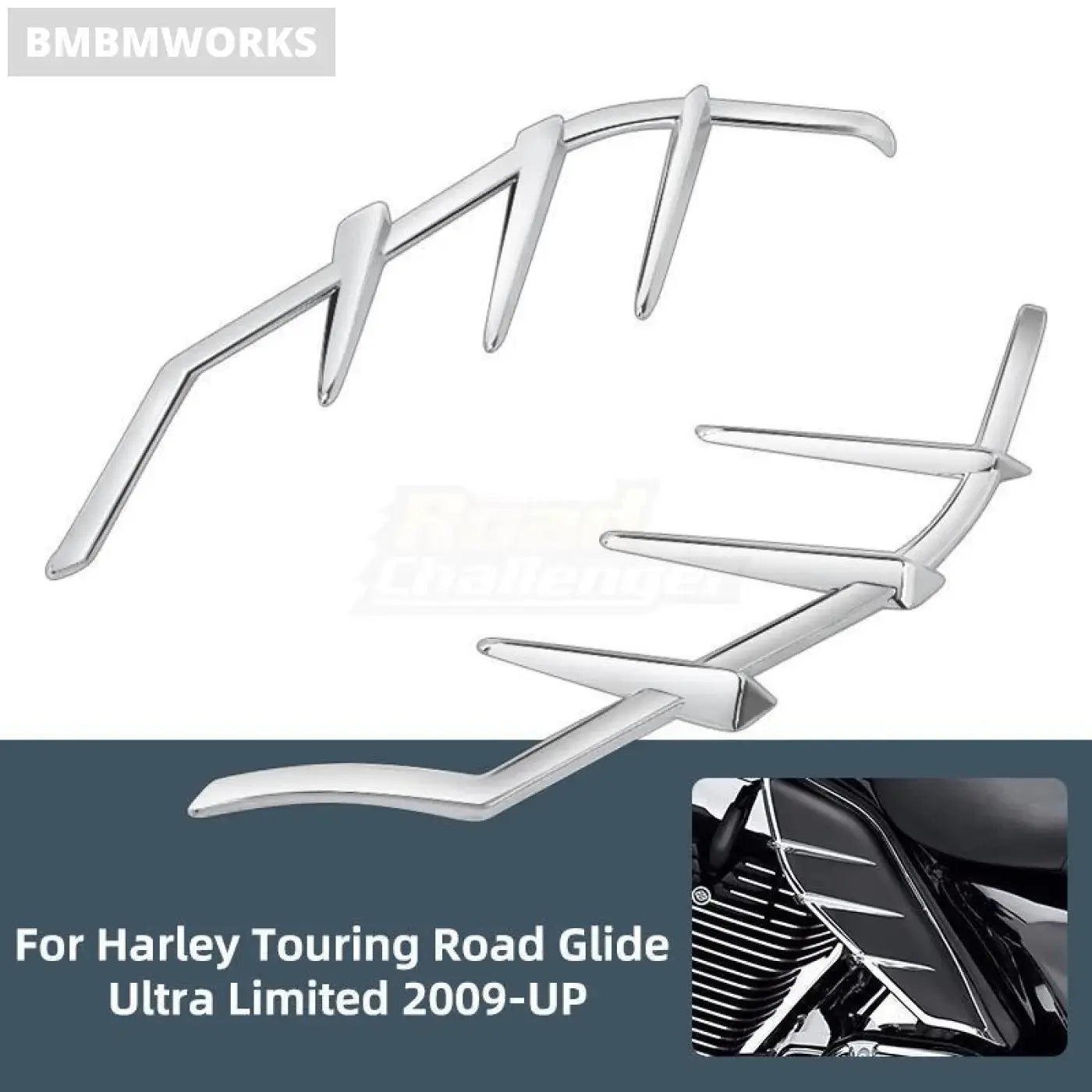 2Pcs Mid-Frame Air Deflector Heat Shield Trim Harley Touring Road King Street