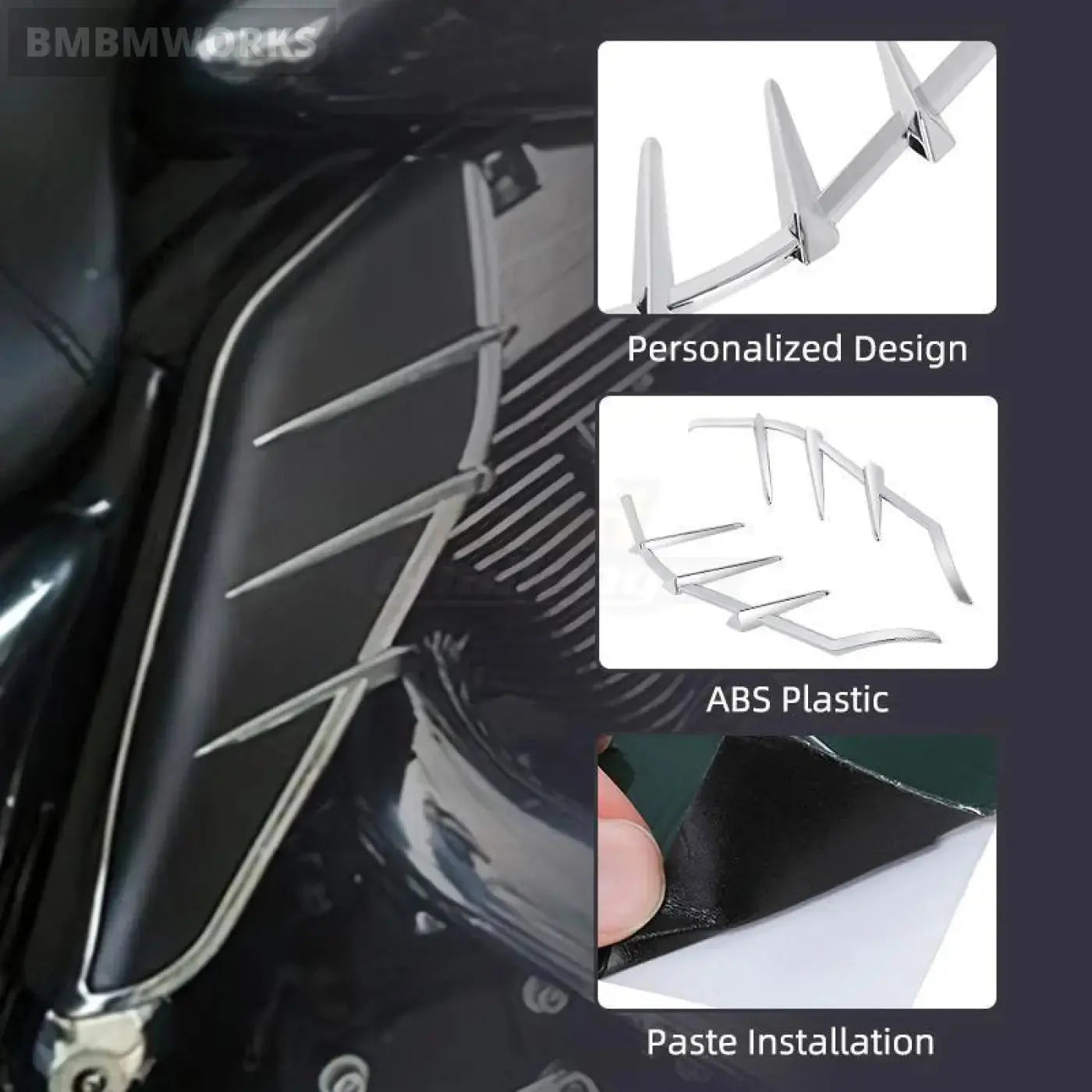 2Pcs Mid-Frame Air Deflector Heat Shield Trim Harley Touring Road King Street