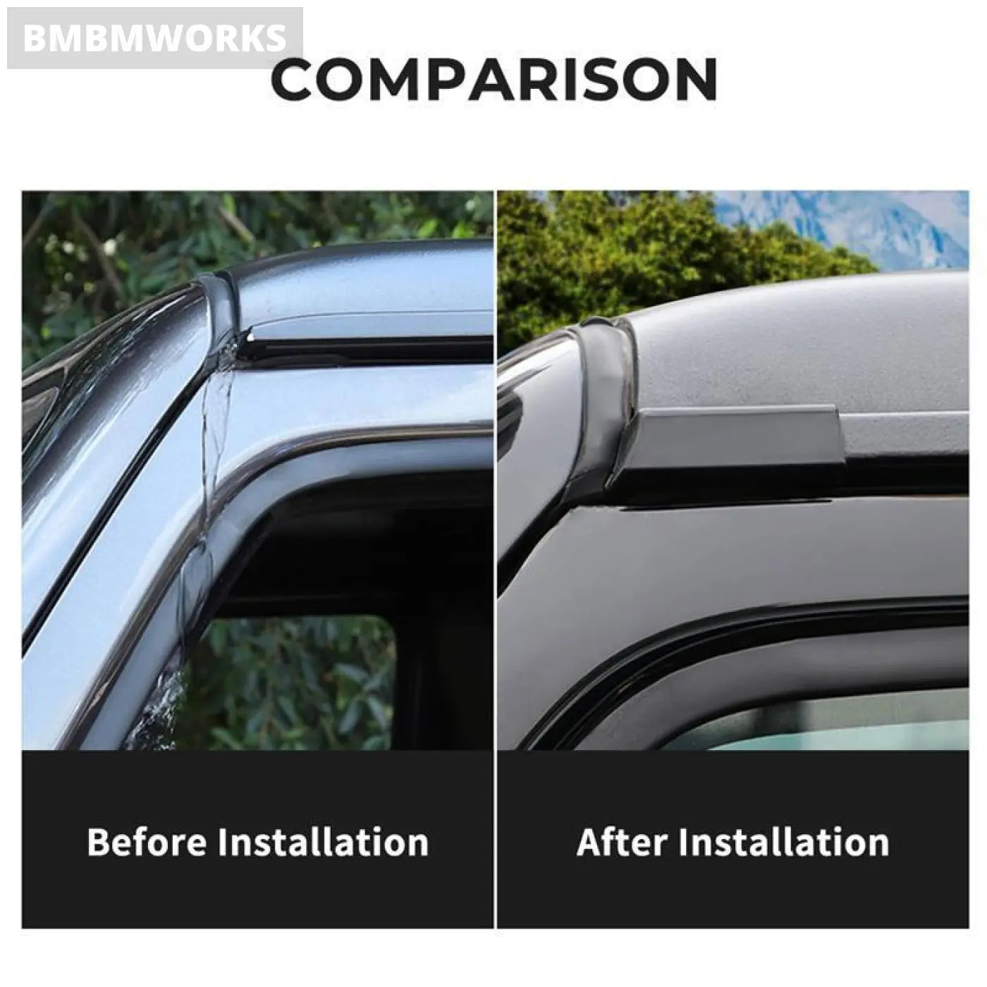 2Pcs/Pair Top Roof Rain Gutter Jeep Wrangler Jl 2018 - 2021 2022 Jt 2020