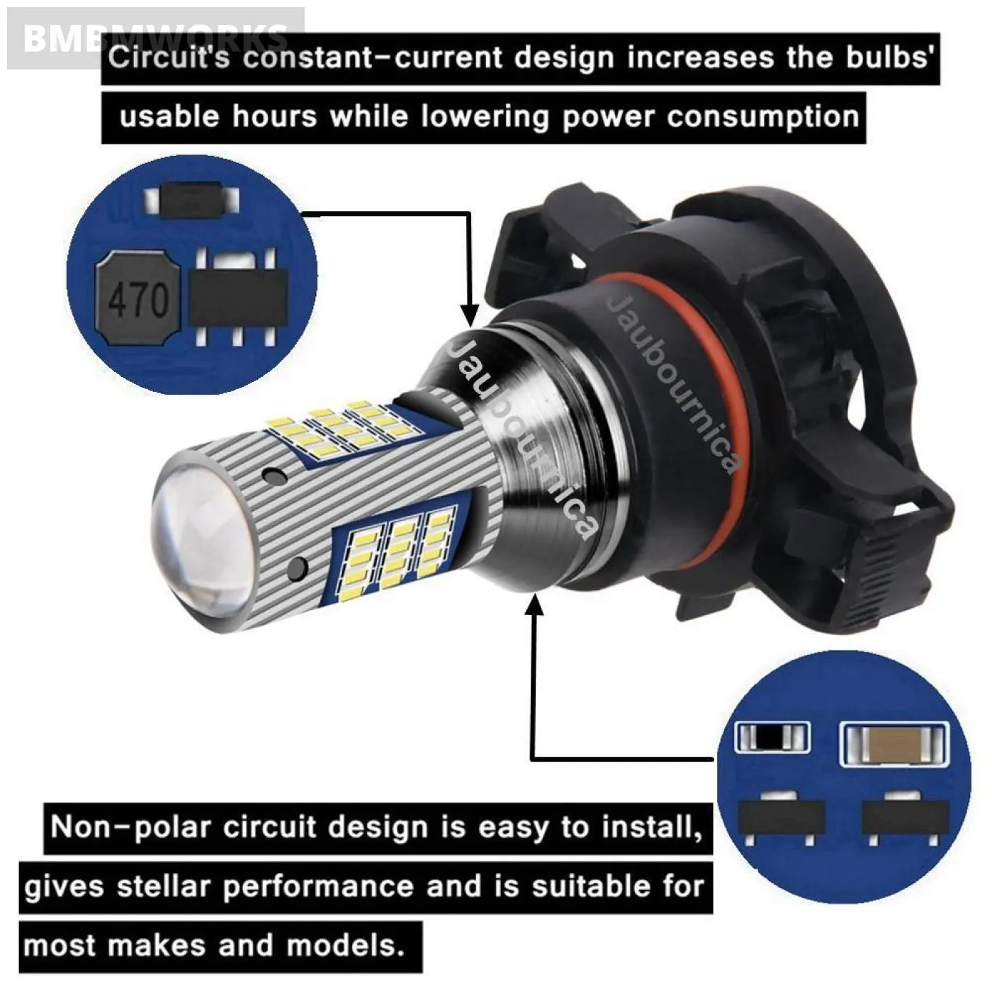 2Pcs Psx24W Super Bright 2016 Led Bulbs Jeep Compass 2017-2019 6000K White 12V