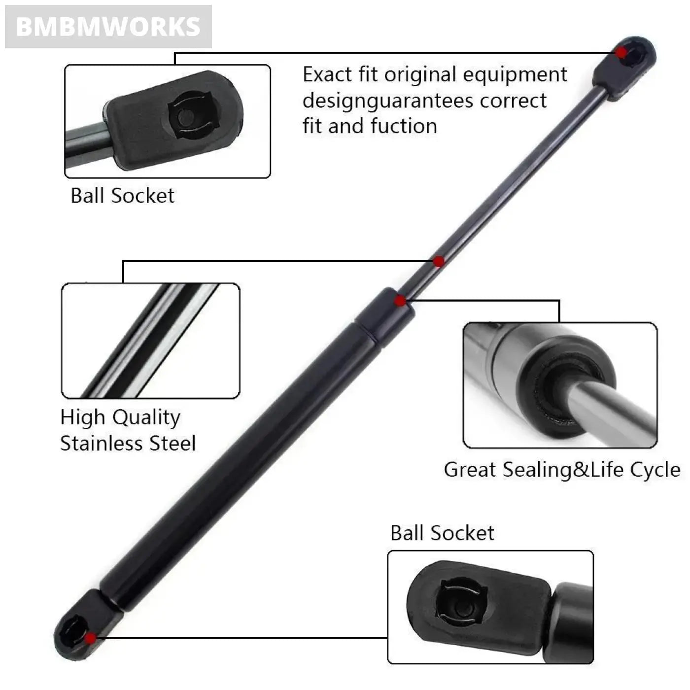 2Pcs Rear Hatch Tailgate Lift Supports Struts Chevrolet Sonic 2011 2012 2013