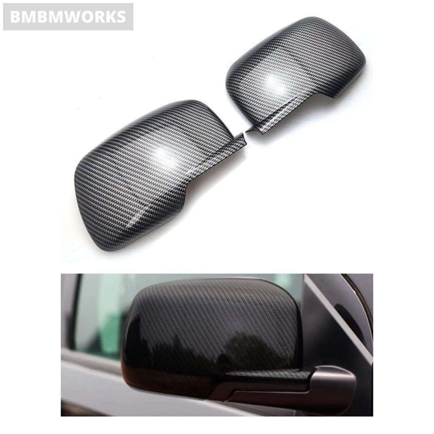 2Pcs Rearview Mirror Covers Side Dodge Journey Jucv Fiat Freemont 2009-2020